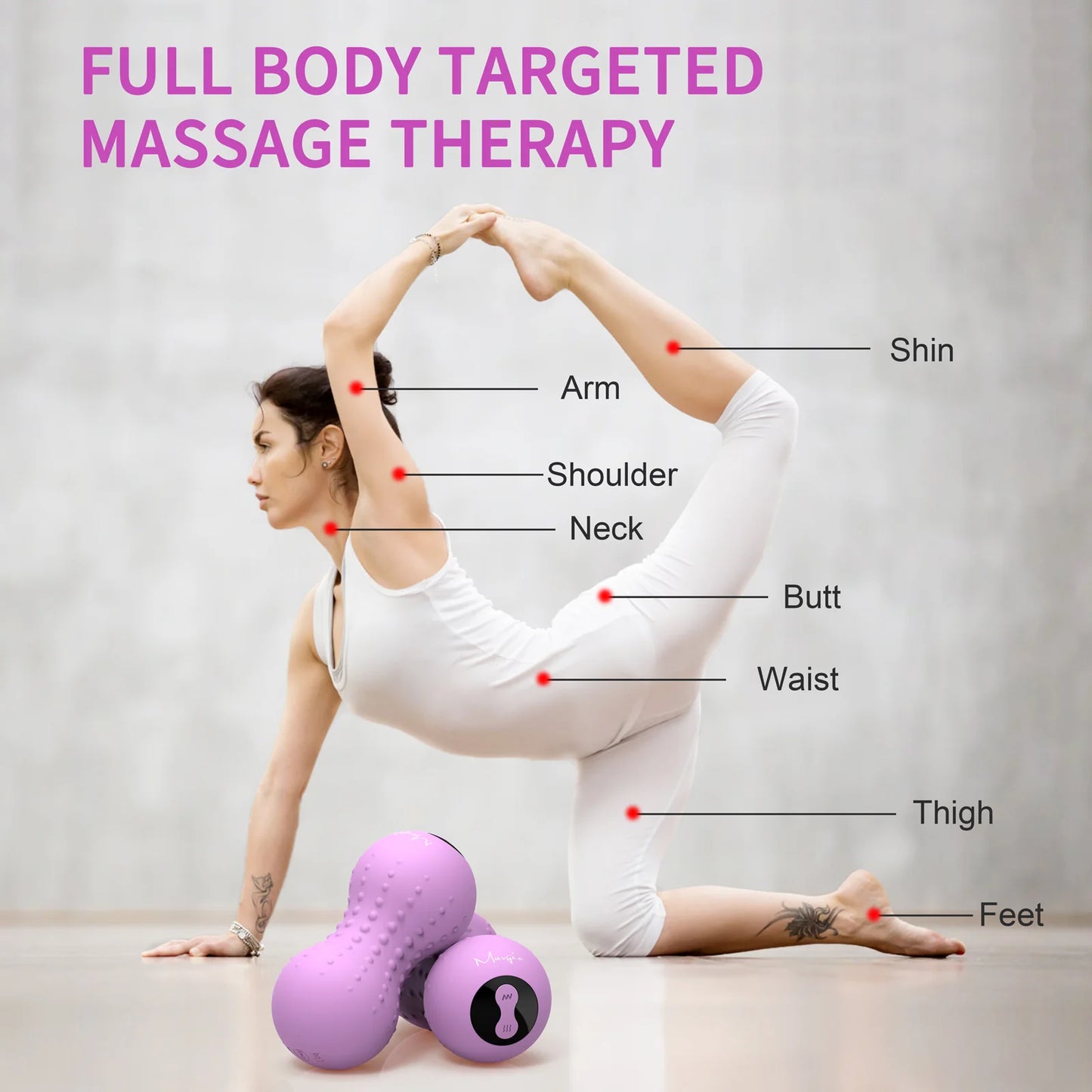 VOW電動マッサージボール　筋膜リリース　電動筋膜ローラー　ヨガダンベルボール